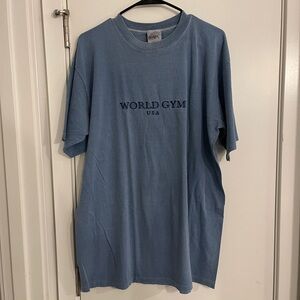 USA Short Sleeve Crewneck T-Shirt in Dusty Blue